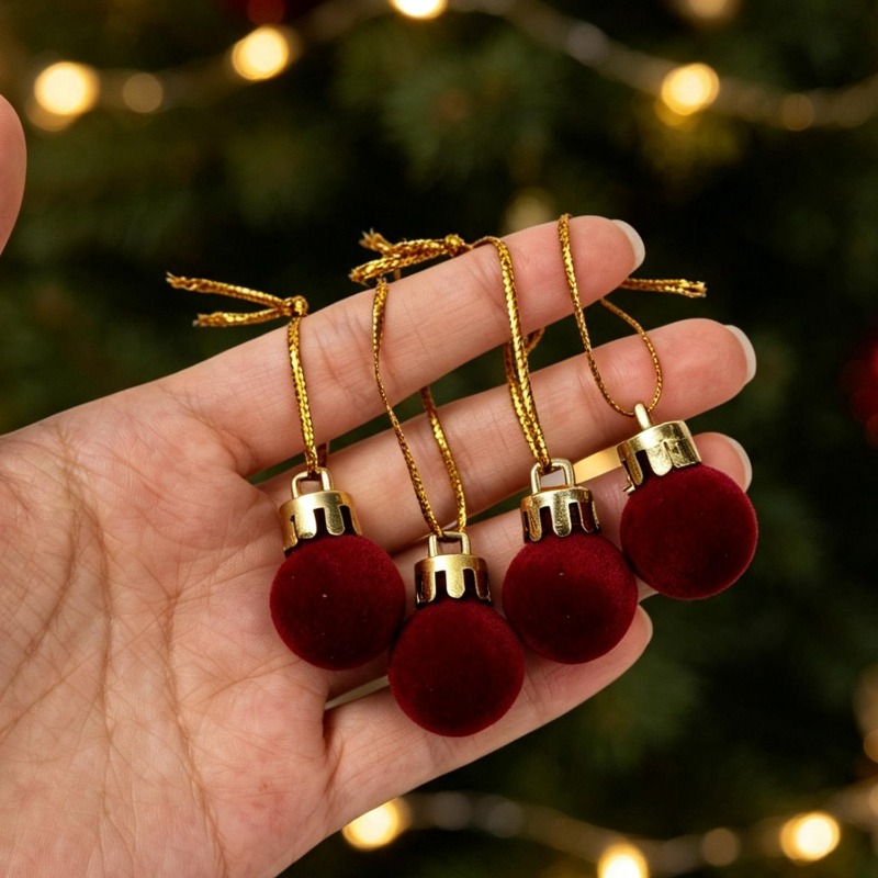 2cm Wine Red Velvet Christmas  - Home Decor Indonesia 评论和价格
