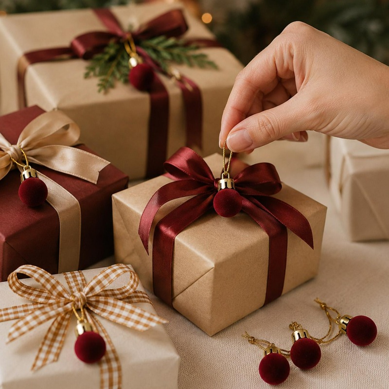 2cm Wine Red Velvet Christmas  - Home Decor Indonesia 评论和价格