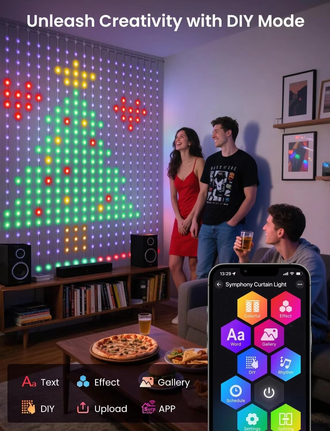 USB Curtain Light 400 LED Dyna - Home Decor Free App 评论和价格
