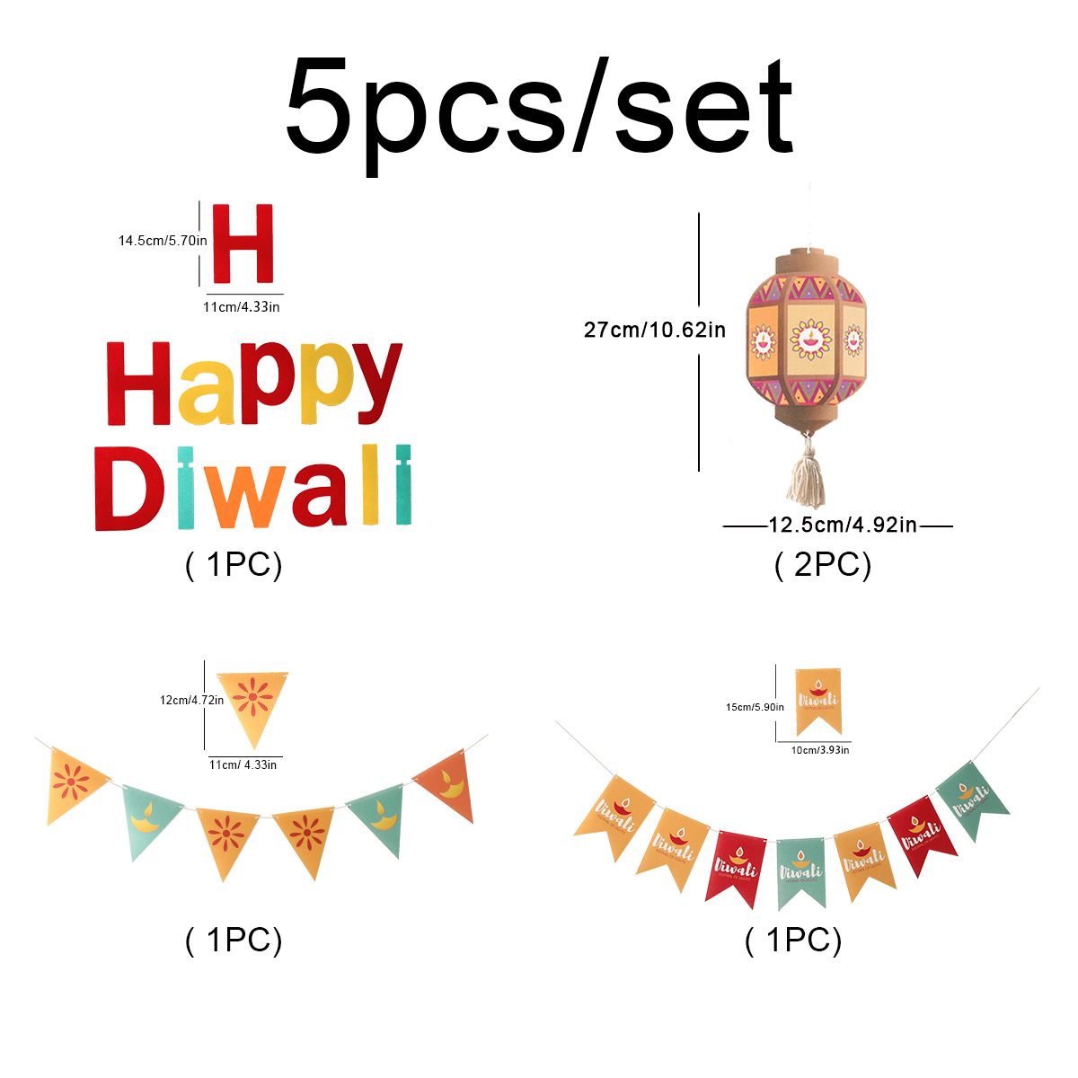 Happy Diwali Felt Letter Bunti - Home Decor Indonesia 评论和价格