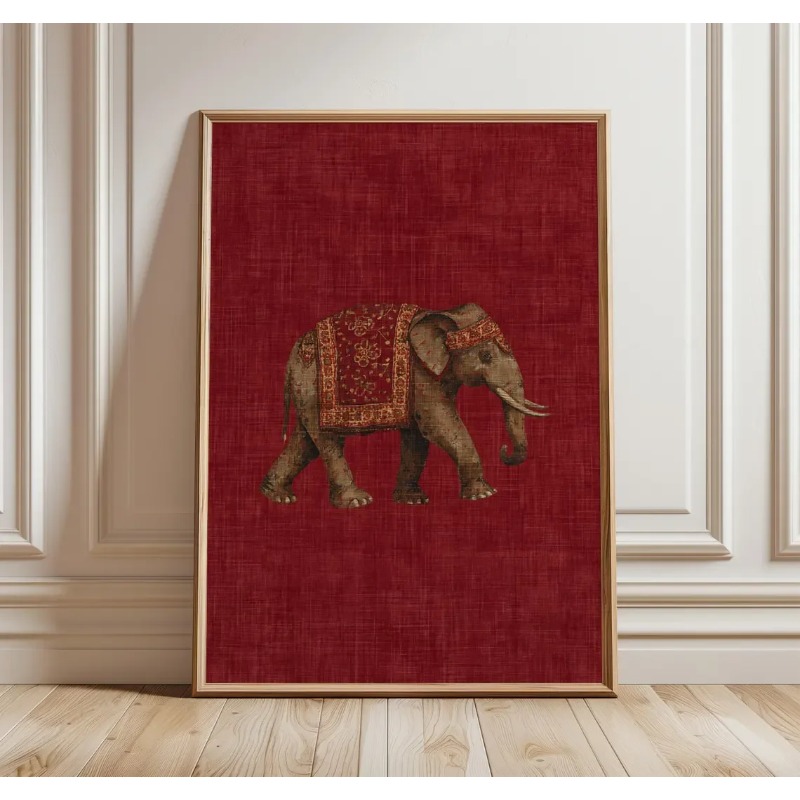 Indian Elephant Pattern Print, - Home Decor Indonesia 评论和价格
