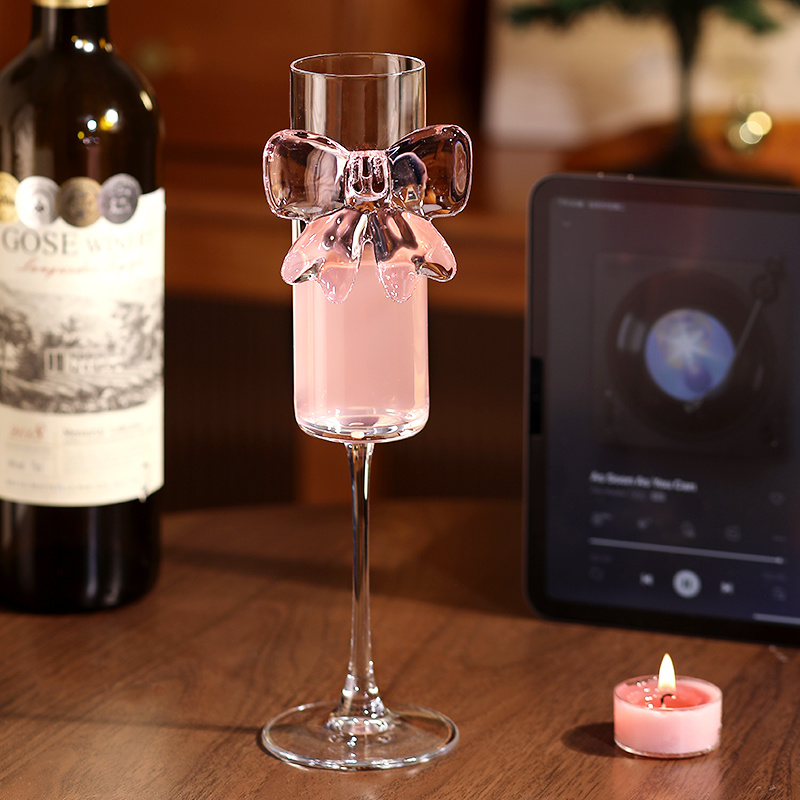 Bow Champagne Flutes Glass Wed - Home Decor Y2K 评论和价格