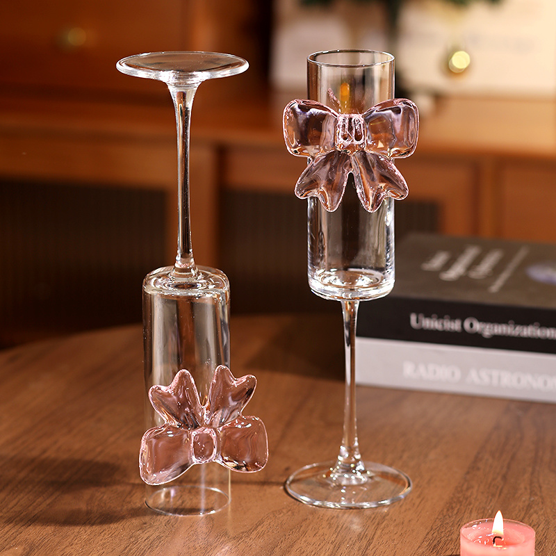 Bow Champagne Flutes Glass Wed - Home Decor Y2K 评论和价格