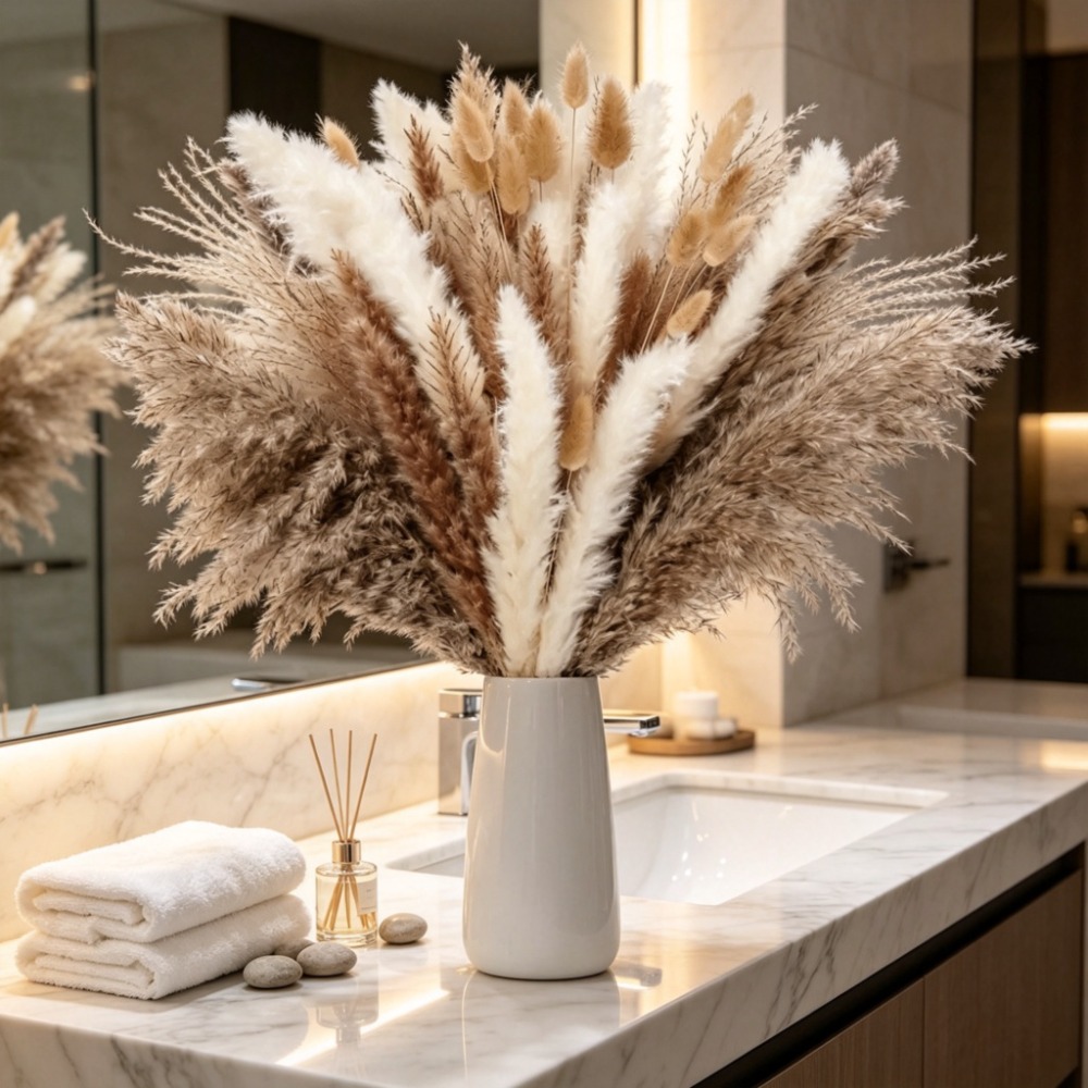 Dried Flowers Brown White Pamp - Pampas Grass Decor 评论和价格