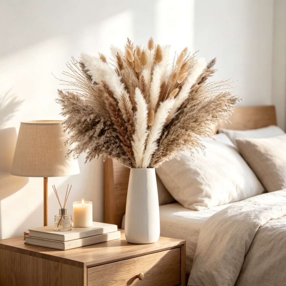 Dried Flowers Brown White Pamp - Pampas Grass Decor 评论和价格