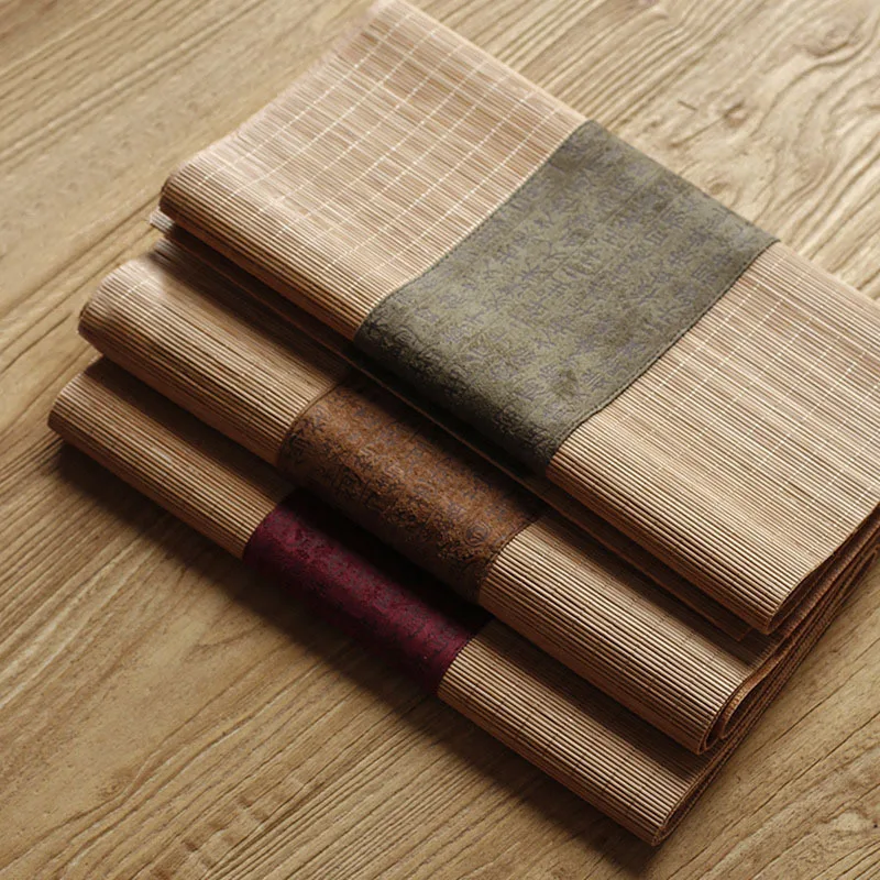 Fabric Bamboo Tea Mat Linen Ze - Linen Table Runner 评论和价格