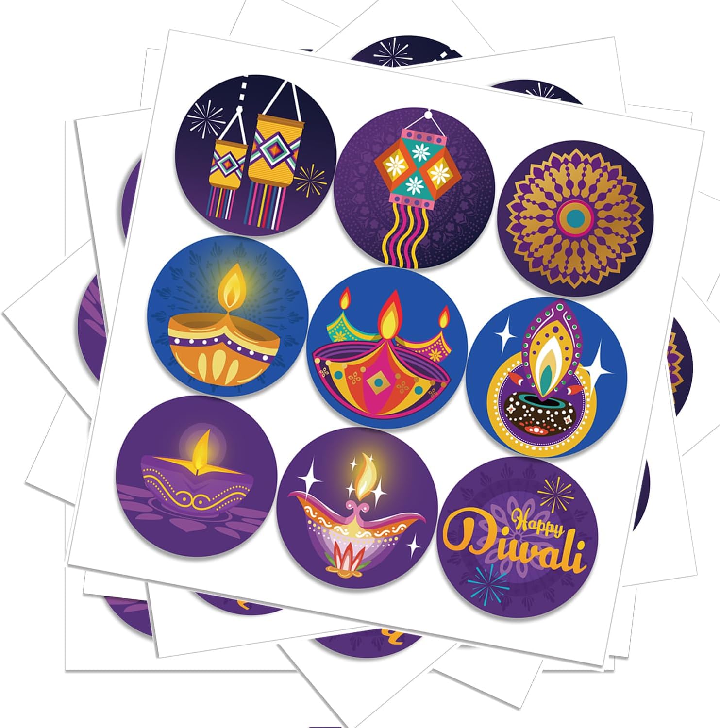 Happy Diwali stickers Indian F - Home Decor Indonesia 评论和价格