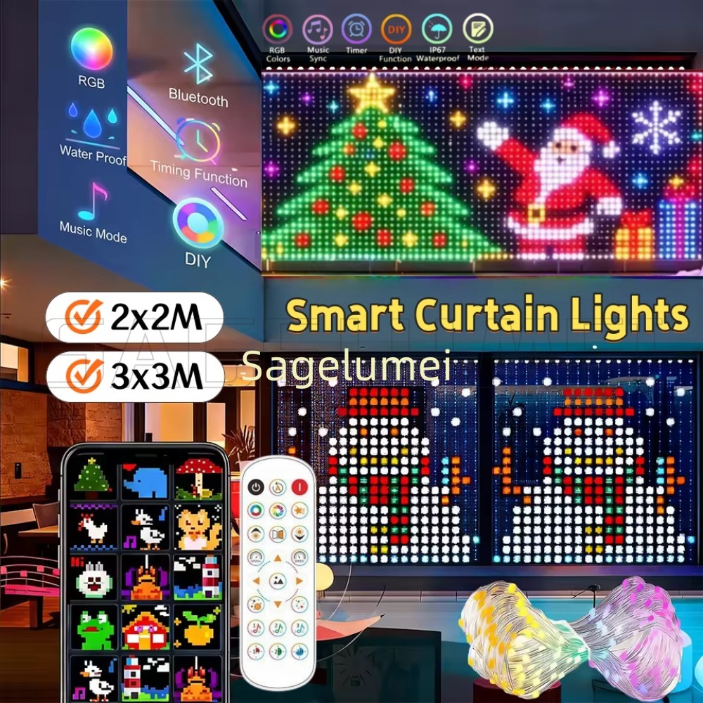 1.6M-3M Smart LED Curtain Ligh - Home Decor Free App 评论和价格