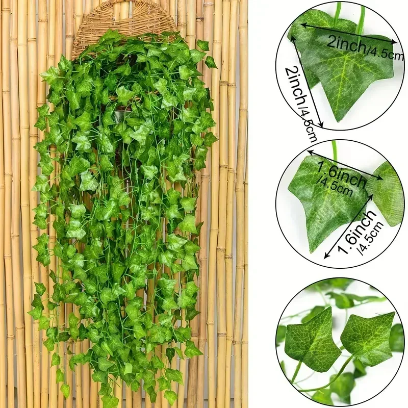 Artificial Green Ivy Leaf Ratt - Rattan Plant Basket 评论和价格